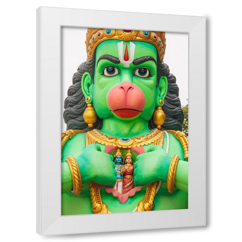 Kuala Lumpur- West Malaysia. Batu caves. Statue of the god Hanuman. White Modern Wood Framed Art Print by Haseltine, Tom