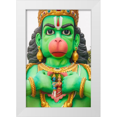 Kuala Lumpur- West Malaysia. Batu caves. Statue of the god Hanuman. White Modern Wood Framed Art Print by Haseltine, Tom
