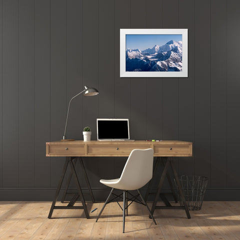 The Himalayas Range above clouds-Nepal White Modern Wood Framed Art Print by Su, Keren
