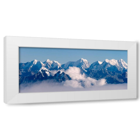 The Himalayas Range above clouds-Nepal White Modern Wood Framed Art Print by Su, Keren