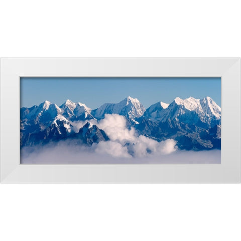 The Himalayas Range above clouds-Nepal White Modern Wood Framed Art Print by Su, Keren