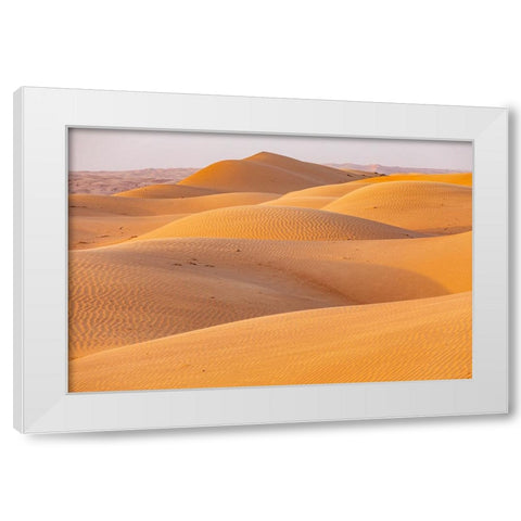 Middle East-Arabian Peninsula-Ash Sharqiyah North-Bidiyah-Sand dunes in the desert of Oman White Modern Wood Framed Art Print by Wilson, Emily M.