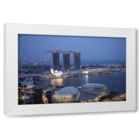 Singapore Sunrise over the downtown cityscape White Modern Wood Framed Art Print by Zuckerman, Jim