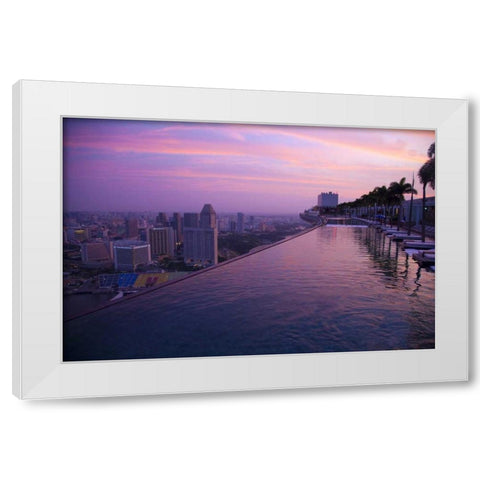 Singapore Swimming pool at sunrise White Modern Wood Framed Art Print by Zuckerman, Jim