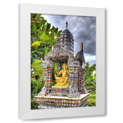 Ornate Wat Bangkungthien Kang, Bangkok, Thailand White Modern Wood Framed Art Print by Shimlock, Jones