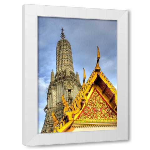 Thailand, Bangkok, Wat Arun Buddhist temple White Modern Wood Framed Art Print by Shimlock, Jones