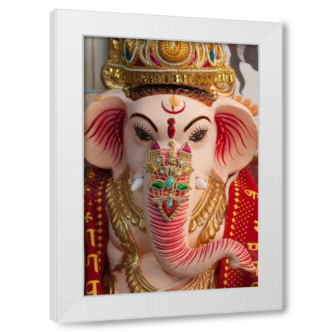 Thailand-Chonburi Province-Khao Sam Muk Shrine Statue of the elephant god-Ganesha White Modern Wood Framed Art Print by Haseltine, Tom