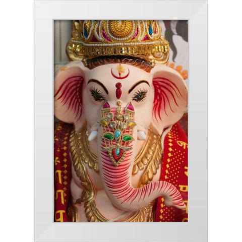 Thailand-Chonburi Province-Khao Sam Muk Shrine Statue of the elephant god-Ganesha White Modern Wood Framed Art Print by Haseltine, Tom