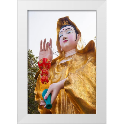 Thailand-Chonburi Province-Khao Sam Muk Shrine Statue of Sam Muk-a local spirit or deity White Modern Wood Framed Art Print by Haseltine, Tom