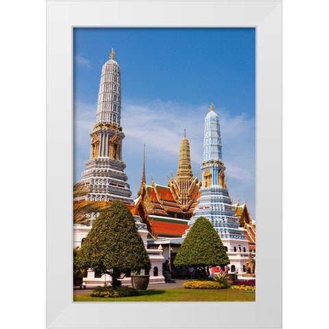 Thailand- Bangkok. Wat Phra Kaew (Temple of The Emerald Buddha). White Modern Wood Framed Art Print by Haseltine, Tom