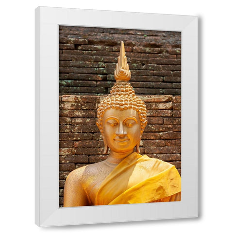 Chiang Mai- Thailand. Wat Lok Moli. Buddha statue. White Modern Wood Framed Art Print by Haseltine, Tom