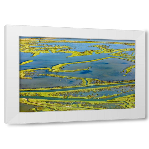 Wetland on the Aegean coast-Turkey White Modern Wood Framed Art Print by Kabas, Ali