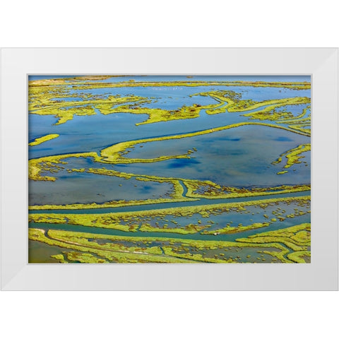 Wetland on the Aegean coast-Turkey White Modern Wood Framed Art Print by Kabas, Ali