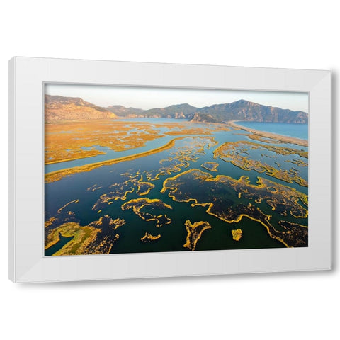Dalyan-Koycegiz-Mugla-Turkey White Modern Wood Framed Art Print by Kabas, Ali