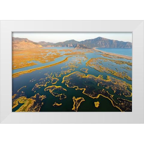 Dalyan-Koycegiz-Mugla-Turkey White Modern Wood Framed Art Print by Kabas, Ali