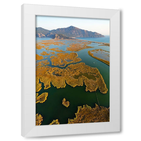 Dalyan-Koycegiz-Mugla-Turkey White Modern Wood Framed Art Print by Kabas, Ali