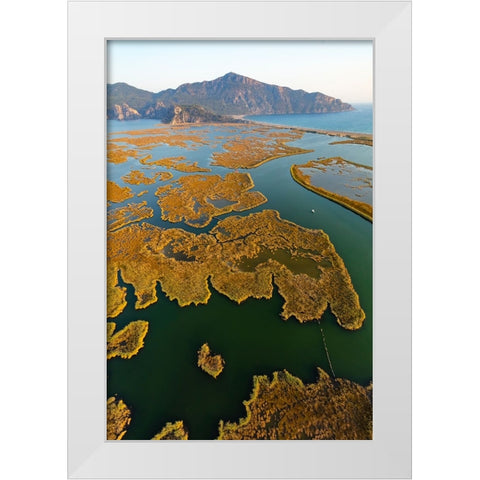 Dalyan-Koycegiz-Mugla-Turkey White Modern Wood Framed Art Print by Kabas, Ali