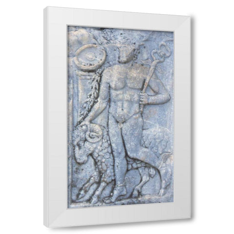 Turkey, Ephesus A Roman carving of Hermes White Modern Wood Framed Art Print by Noble Gardner, Nancy
