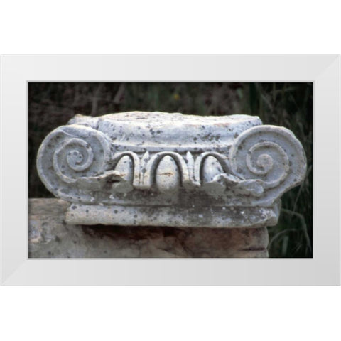 Turkey, Ephesus Roman Ionic column fragment White Modern Wood Framed Art Print by Noble Gardner, Nancy