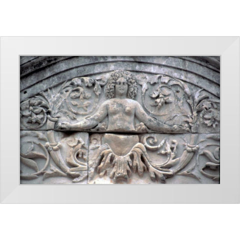 Turkey, Ephesus Carving of a goddess on a ruin White Modern Wood Framed Art Print by Noble Gardner, Nancy