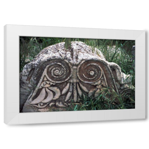 Turkey, Ephesus Ruined Roman column White Modern Wood Framed Art Print by Noble Gardner, Nancy