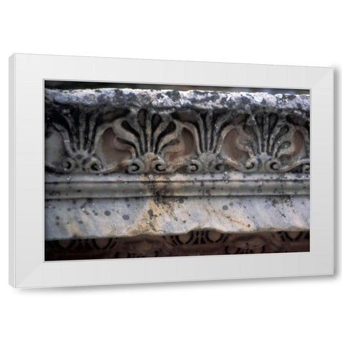 Turkey, Ephesus Classical Greek marble carvings White Modern Wood Framed Art Print by Noble Gardner, Nancy