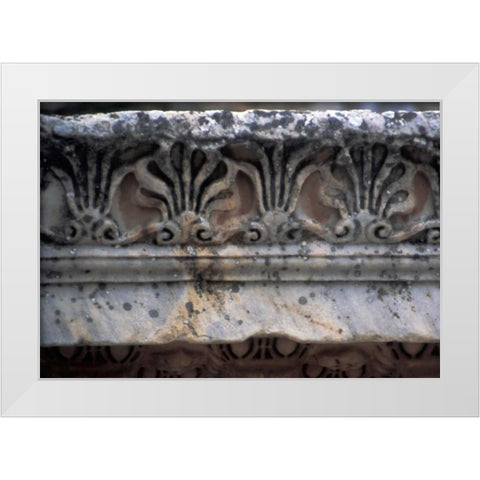 Turkey, Ephesus Classical Greek marble carvings White Modern Wood Framed Art Print by Noble Gardner, Nancy