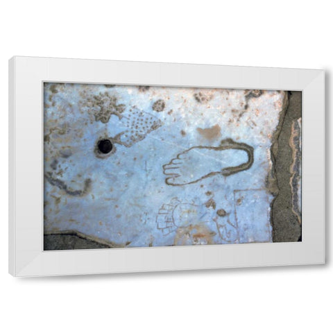 Turkey, Ephesus Crude ancient carvings White Modern Wood Framed Art Print by Noble Gardner, Nancy