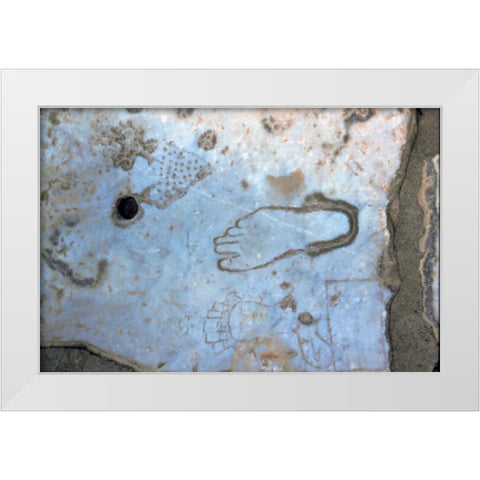 Turkey, Ephesus Crude ancient carvings White Modern Wood Framed Art Print by Noble Gardner, Nancy