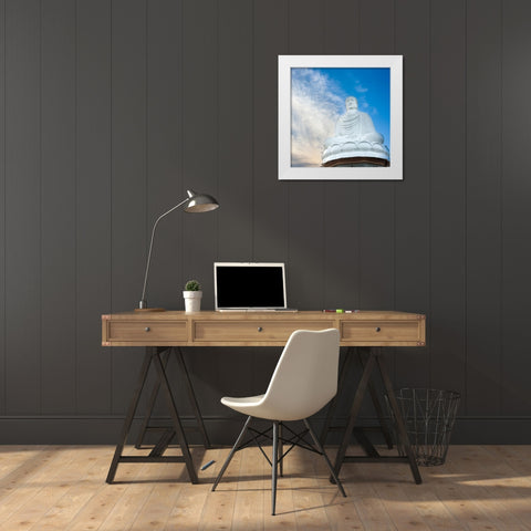 Nha Trang-South Central Vietnam-White Buddha statue White Modern Wood Framed Art Print by Haseltine, Tom