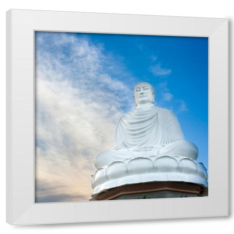 Nha Trang-South Central Vietnam-White Buddha statue White Modern Wood Framed Art Print by Haseltine, Tom