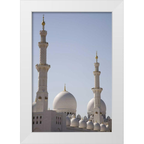 UAE, Abu Dhabi Sheikh Zayed Mosque White Modern Wood Framed Art Print by Young, Bill