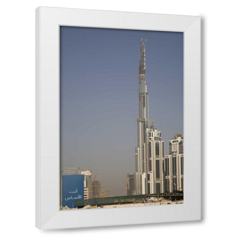 UAE, Dubai Modern architecture in a downtown White Modern Wood Framed Art Print by Young, Bill