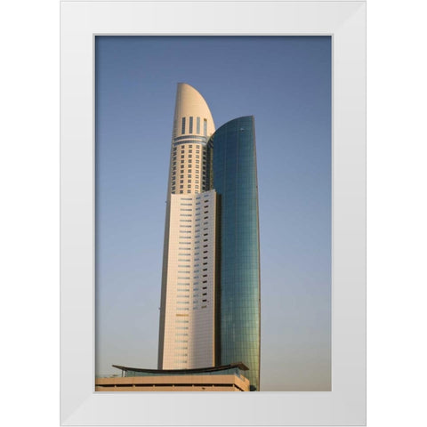 UAE, Dubai View of Park Place Tower White Modern Wood Framed Art Print by Young, Bill