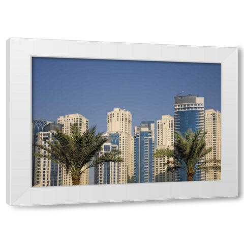 UAE, Dubai Towers of Jumeirah Beach Residence White Modern Wood Framed Art Print by Young, Bill