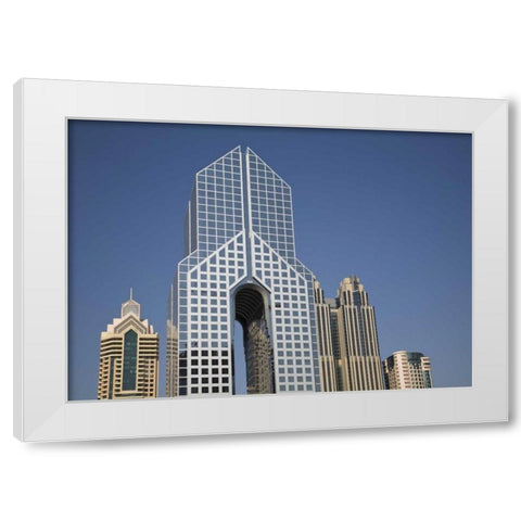 UAE, Dubai Modern Architecture in downtown White Modern Wood Framed Art Print by Young, Bill
