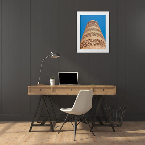 Burana Tower-a former minaret and icon of Kyrgyzstan Balasagun an ancient city White Modern Wood Framed Art Print by Zwick, Martin