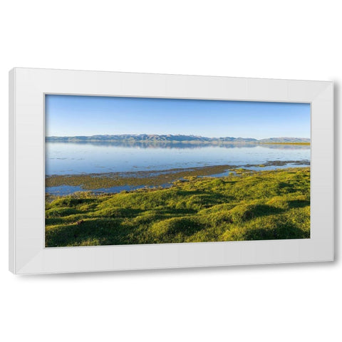 Landscape at lake Song Kol  White Modern Wood Framed Art Print by Zwick, Martin