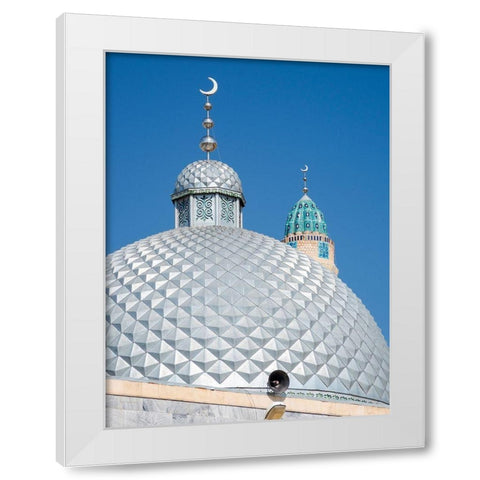 The new Sulaiman Too Mosque City Osh in the Fergana Valley White Modern Wood Framed Art Print by Zwick, Martin