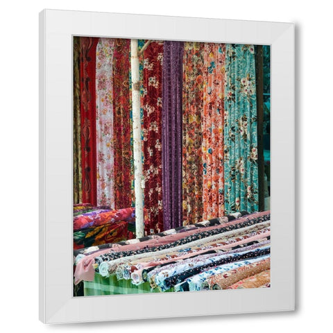 Jayma Bazaar-one of the greatest traditional markets in central Asia City Osh in the Fergana Valley  White Modern Wood Framed Art Print by Zwick, Martin