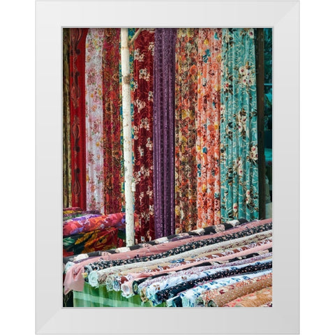 Jayma Bazaar-one of the greatest traditional markets in central Asia City Osh in the Fergana Valley  White Modern Wood Framed Art Print by Zwick, Martin