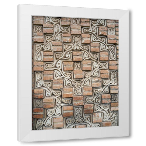 Karakhanid mausoleum dating back to the 12th century City Uzgen White Modern Wood Framed Art Print by Zwick, Martin
