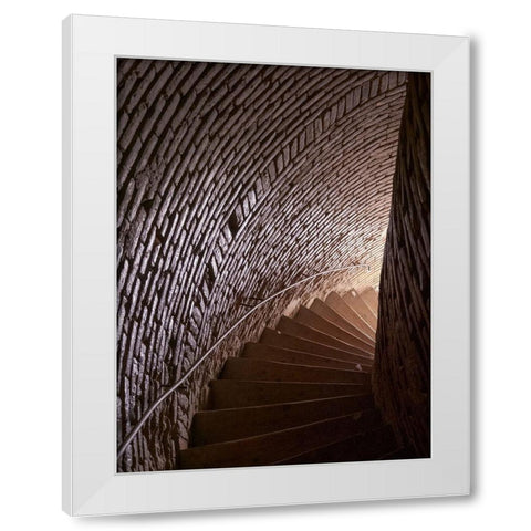Karakhanid Minaret dating back to the 12th century City Uzgen White Modern Wood Framed Art Print by Zwick, Martin