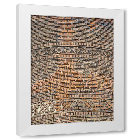 Karakhanid Minaret dating back to the 12th century City Uzgen White Modern Wood Framed Art Print by Zwick, Martin