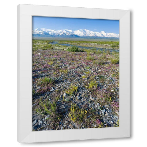 Peak Pik Lenin or Kullai abu-ali ibn Sino and Pik Dserschinski Alay Valley  White Modern Wood Framed Art Print by Zwick, Martin