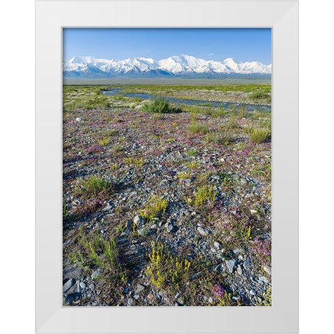 Peak Pik Lenin or Kullai abu-ali ibn Sino and Pik Dserschinski Alay Valley  White Modern Wood Framed Art Print by Zwick, Martin