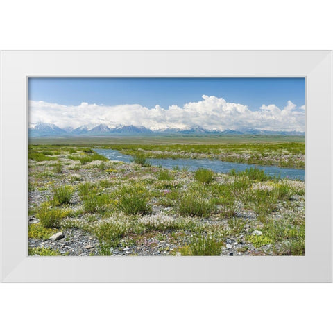 Peak Pik Lenin or Kullai abu-ali ibn Sino and Pik Dserschinski Alay Valley  White Modern Wood Framed Art Print by Zwick, Martin