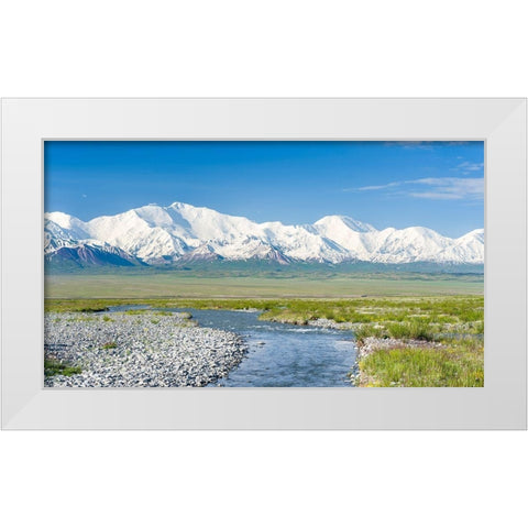 Peak Pik Lenin or Kullai abu-ali ibn Sino and Pik Dserschinski Alay Valley  White Modern Wood Framed Art Print by Zwick, Martin