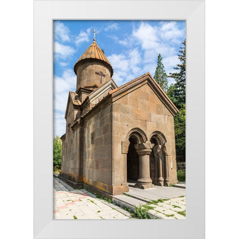 Armenia-Tsakhkadzor Kecharis Monastery Exterior view of the Church of St Harutyun-13th century White Modern Wood Framed Art Print by Wilson, Emily