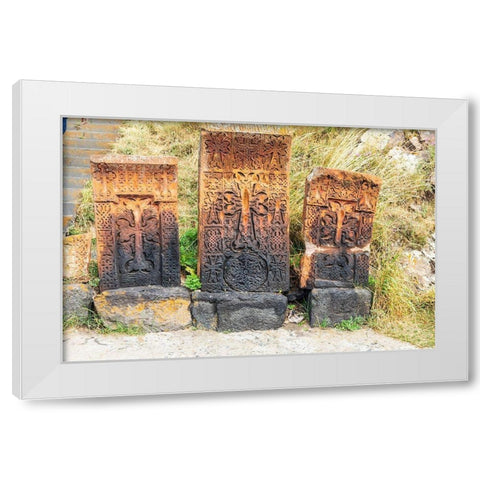 Armenia-Sevan Sevanavank 9th century Monastery complex Stone tablets White Modern Wood Framed Art Print by Wilson, Emily